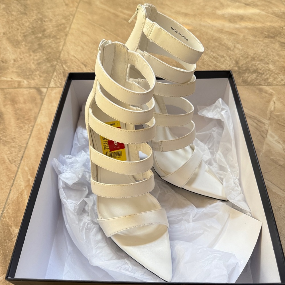 Elegant White Strappy Heels